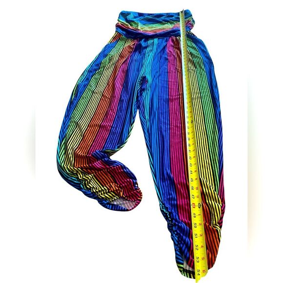 Rouge Rainbow Striped Jumpsuit Harem Style Stretch Womens Size 3X - Picture 9 of 10